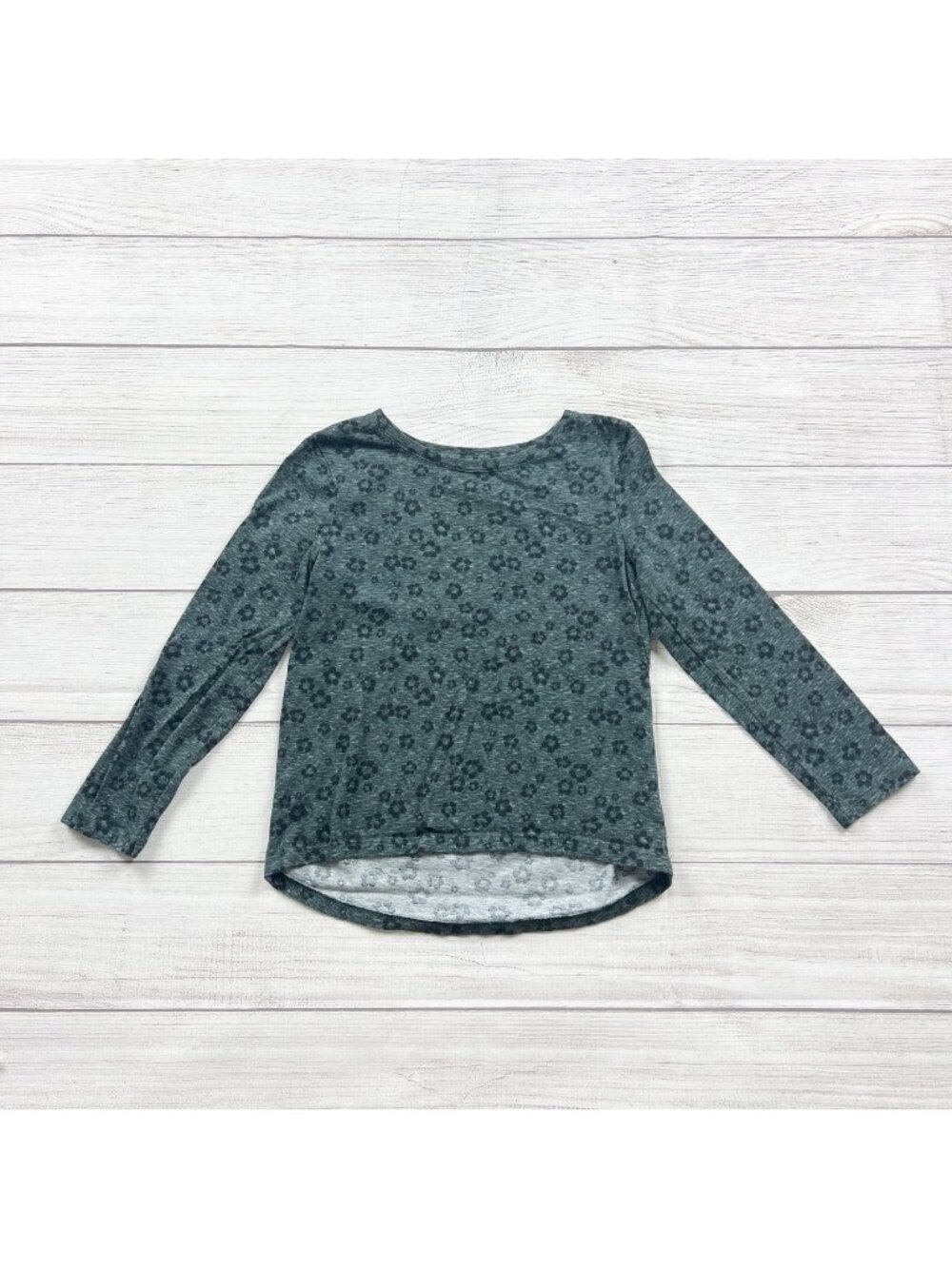 Old Navy Girls Floral Print Long Sleeve High Low Hem Top S 6-7